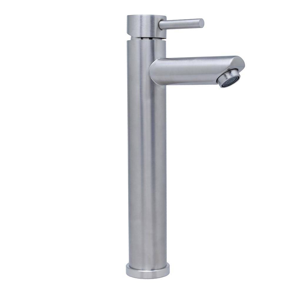 Mezcladora para lavabo alta satinada para ovalin 29.5 x 4.4 x 14.5 cm metal