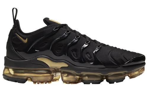 Nike Mens Air Vapormax Plus - Running Shoes Black/Metallic Gold Size 08.5