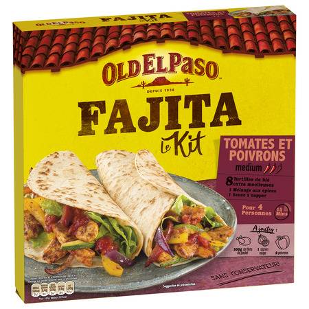Kit pour Fajitas tomates/poivrons OLD EL PASO - le kit de 500g