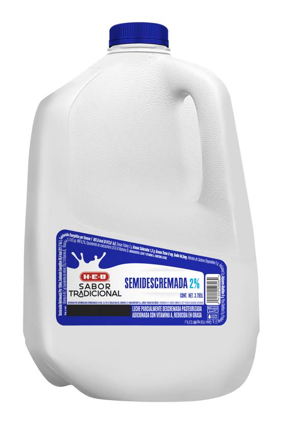 heb sabor tradicional leche semidescremada 2% (3.78 L)