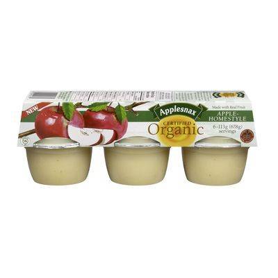 Applesnax Organic Apple Sauce (6 x 113 g)