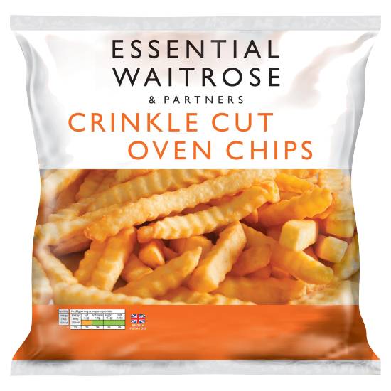 Waitrose Essential Frozen Crinkle Cut Oven Chips (900g)