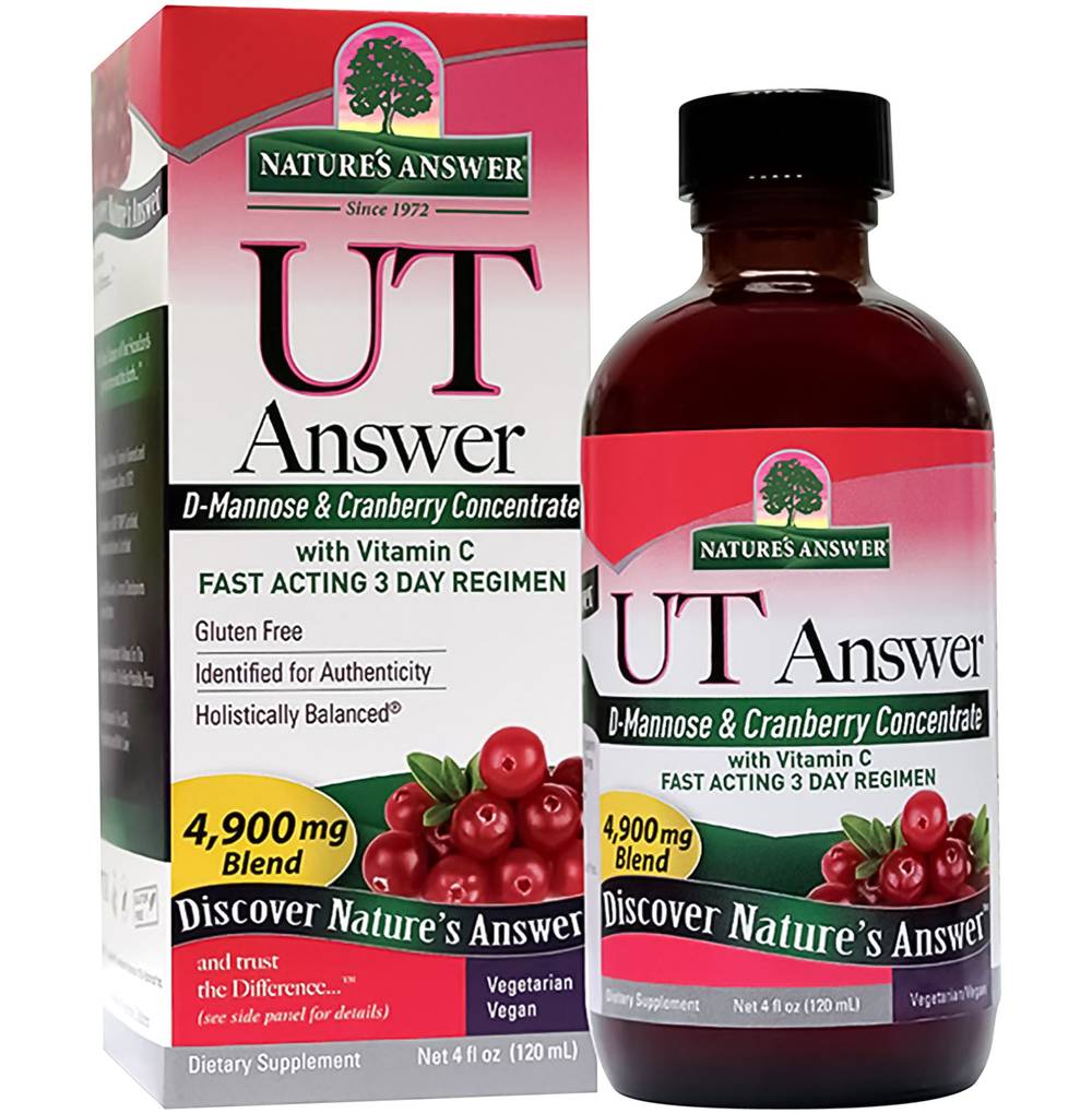 Ut Answer - D-Mannose & Cranberry Concentrate With Vitamin C - 4,900 Mg Blend Per Serving (4 Fl Oz)