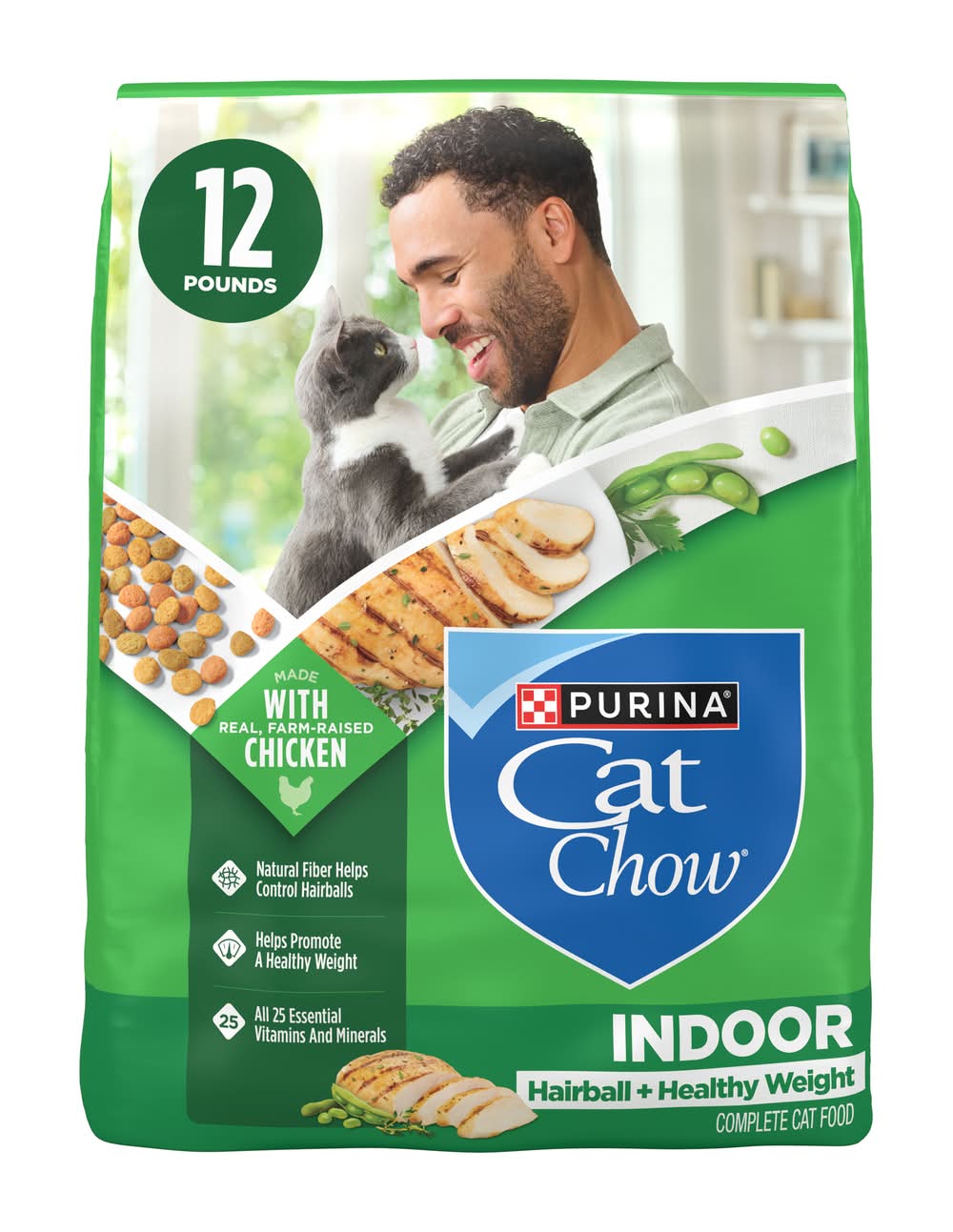 Purina Cat Chow Hairball + Healthy Weight Indoor Cat Food, Value Size (12 lbs)