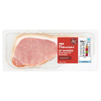 ASDA Flavoursome 10 Smoked Back Bacon Rashers 300g