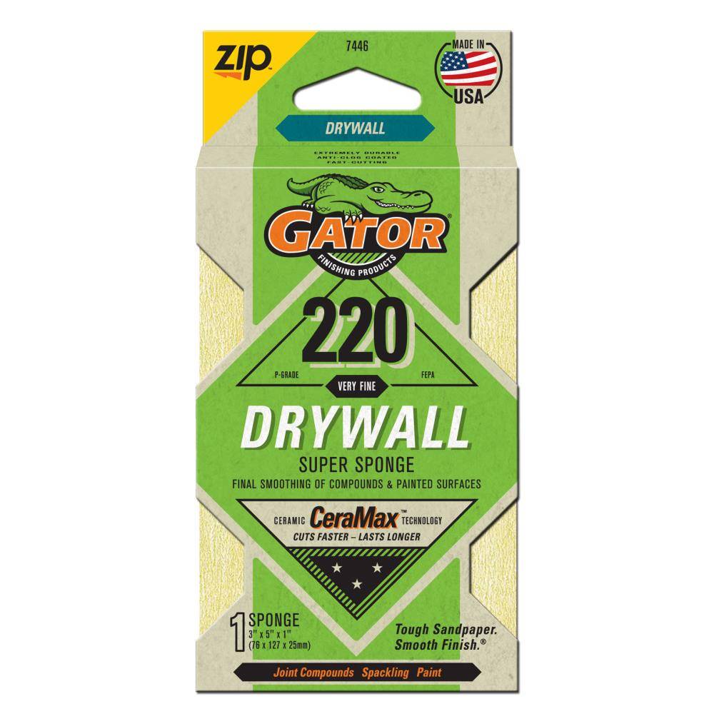 Gator Fine 220-Grit Sanding Sponge 5-in x 3-in | 7446