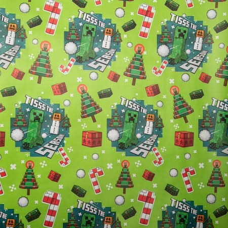 Christmas Licensed Gift Wrap Paper Minecraft