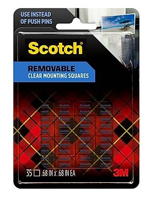 Scotch Damage Free Small Mounting Squares, 0.125 lb, Clear, 35/Pack (859)