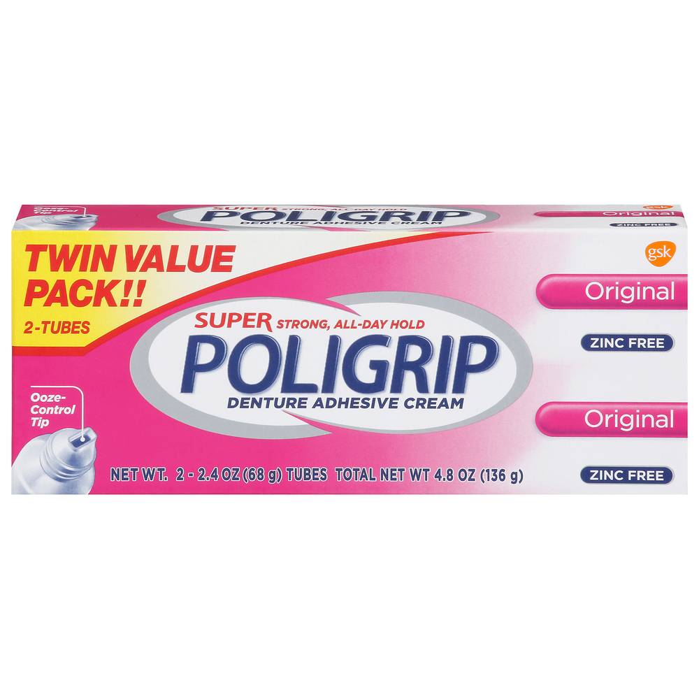 Poligrip Original Zinc Free Denture Adhesive Cream