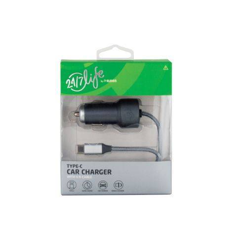 7-Eleven 24/7 Life Braided Type-C Car Charger (4ft/ black )