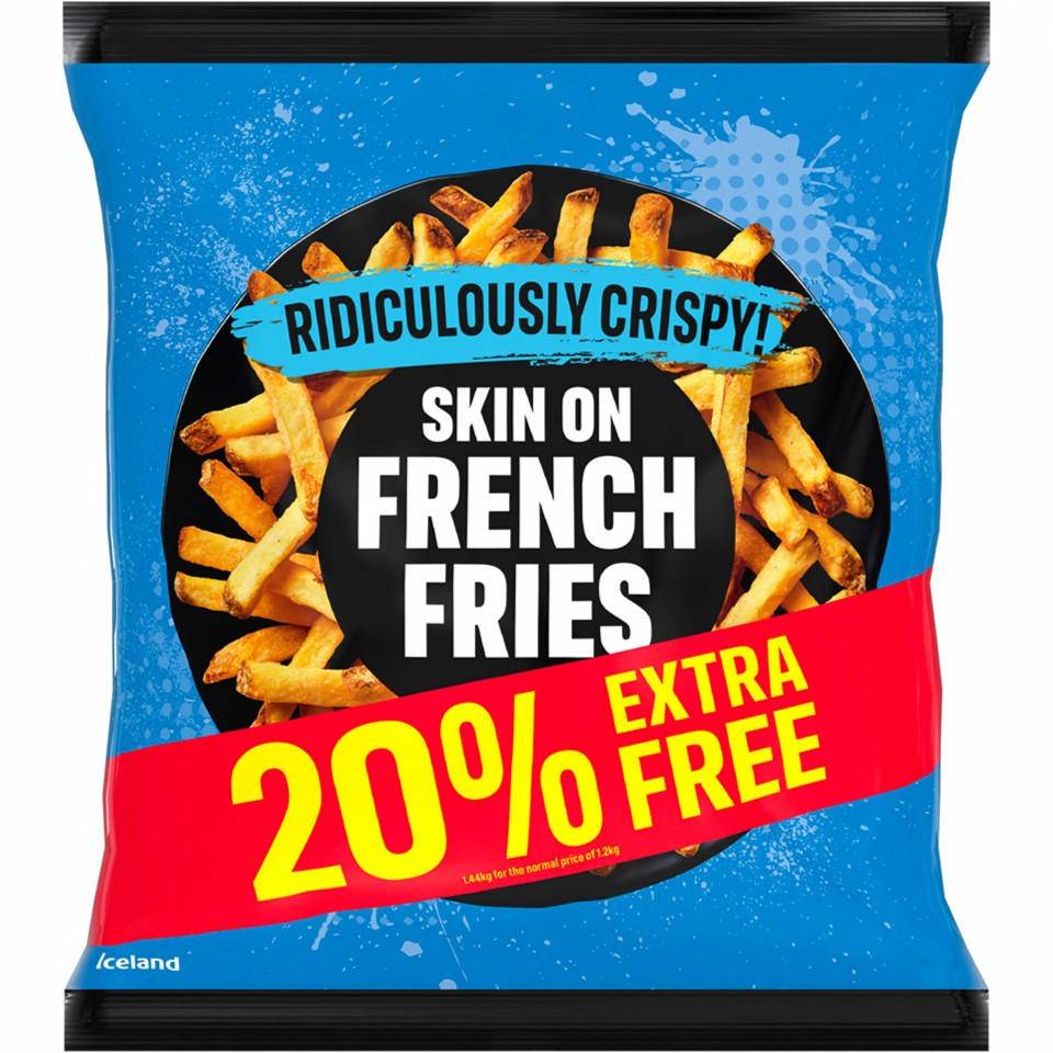 Iceland 20% Extra Free Ridiculously Crispy Skin on French Fries