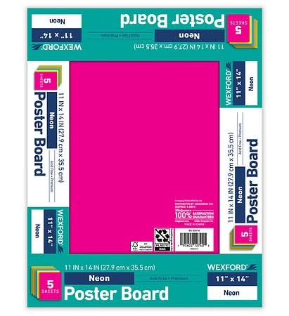 Wexford Poster Board, 11x14 in, Neon (5 ct)