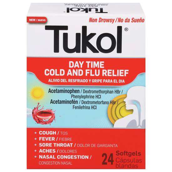 Tukol Day Time Cold and Flu Relief Softgels (24 ct)