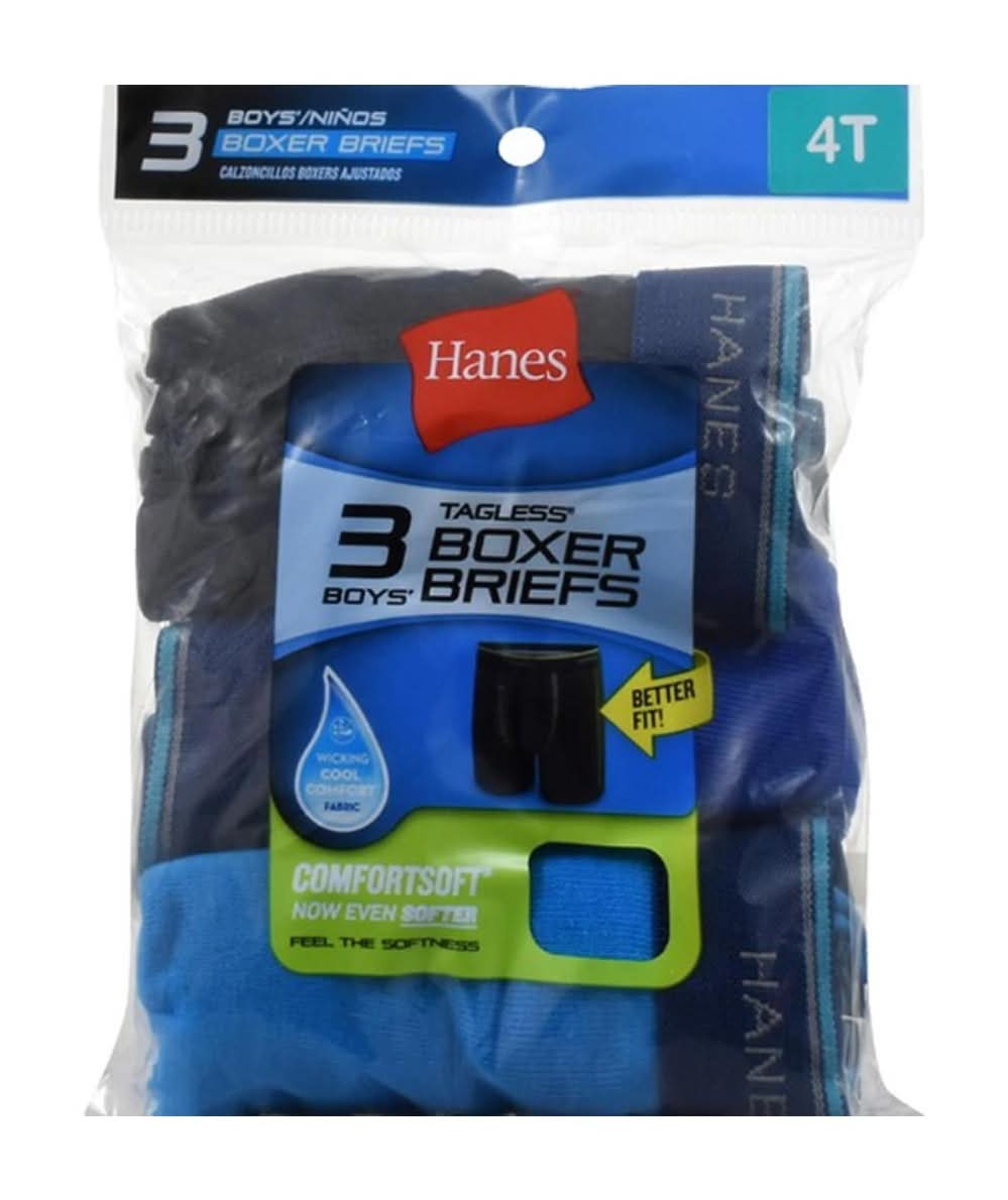 Hanes Boy Boxer Brief, 4T (3 ct)