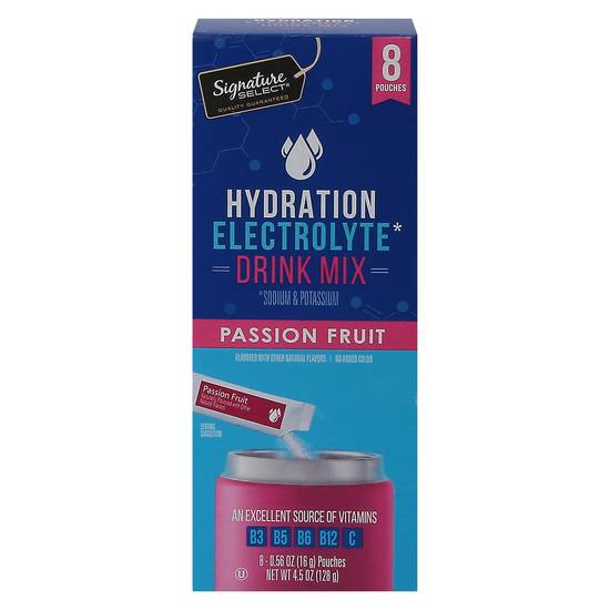 Signature Select Hydration Electrolyte Drink Mix Pouch (8 ct, 4.5 oz) (passion fruit)