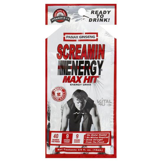 Vital 4u Screamin Energy Max Hit Coffee Mocha Energy Shot (18 ml)