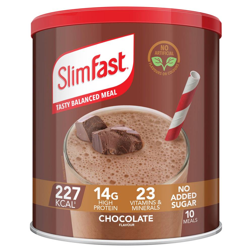 SlimFast Meal Replacement Shake Powder Tin Chocolate Flavour 10 meals 375g,  Tomato & Basil Pasta Salad 225g