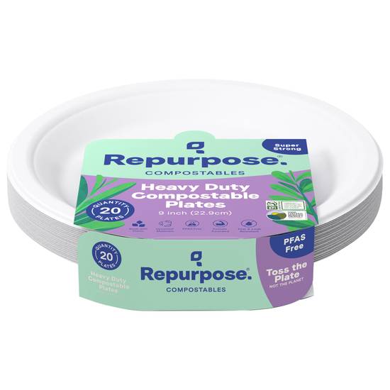 Repurpose 9 in Heavy Duty Compostable Plates (20 plates)
