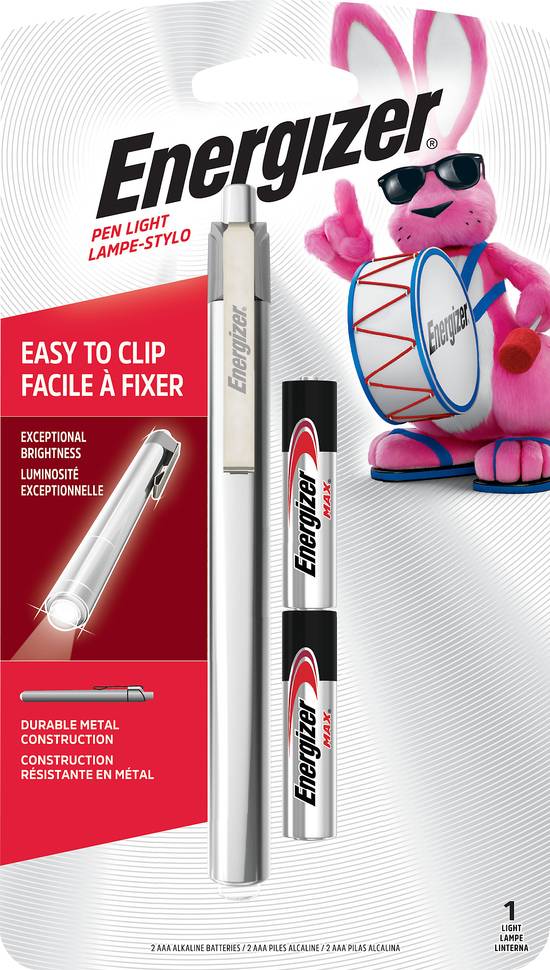 Energizer Metal Pen Light With Flashlight & Aaa Batteries (1 set)