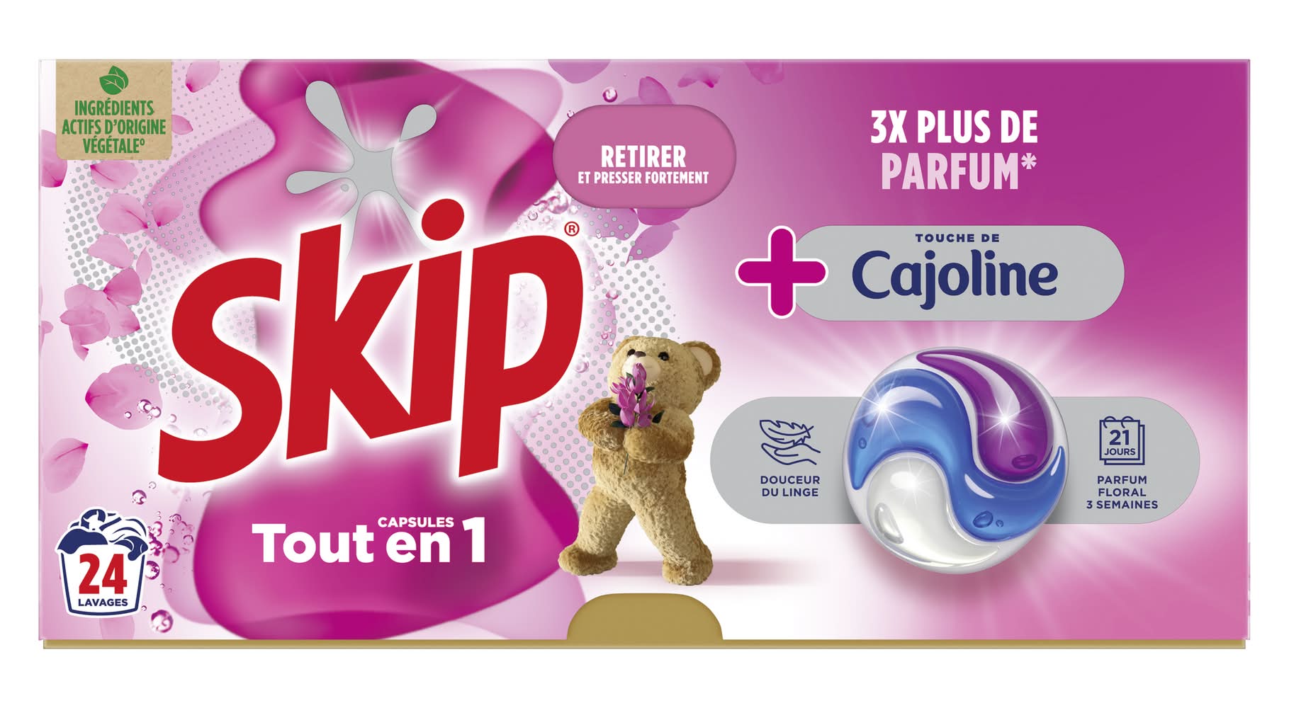 Skip - Lessive capsules 3-en-1 touche de cajoline 24 lavages (24)