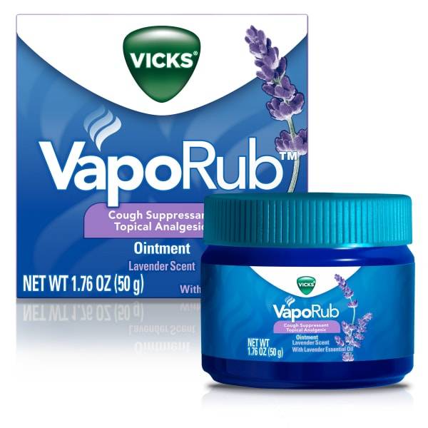 Vicks Vaporub, Lavender Scent, Cough Suppressant, Topical Chest Rub & Analgesic Ointment