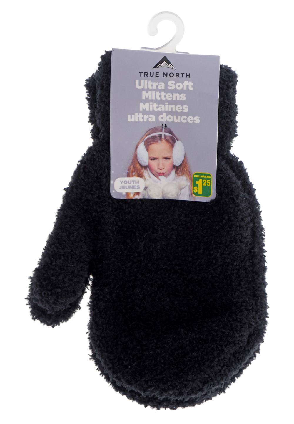 True North Energy Juvenile Cozy Mittens, Black