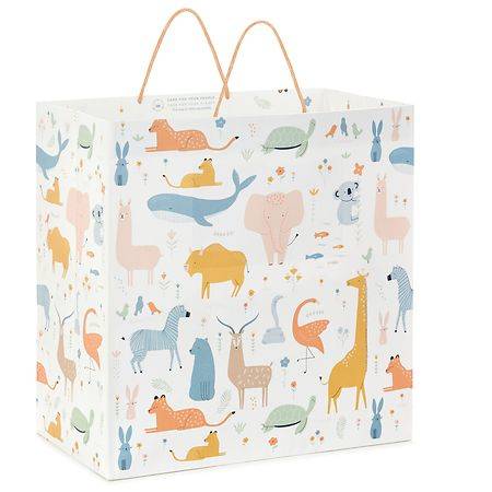 Hallmark Extra-Deep Gift Bag, Pastel Animals