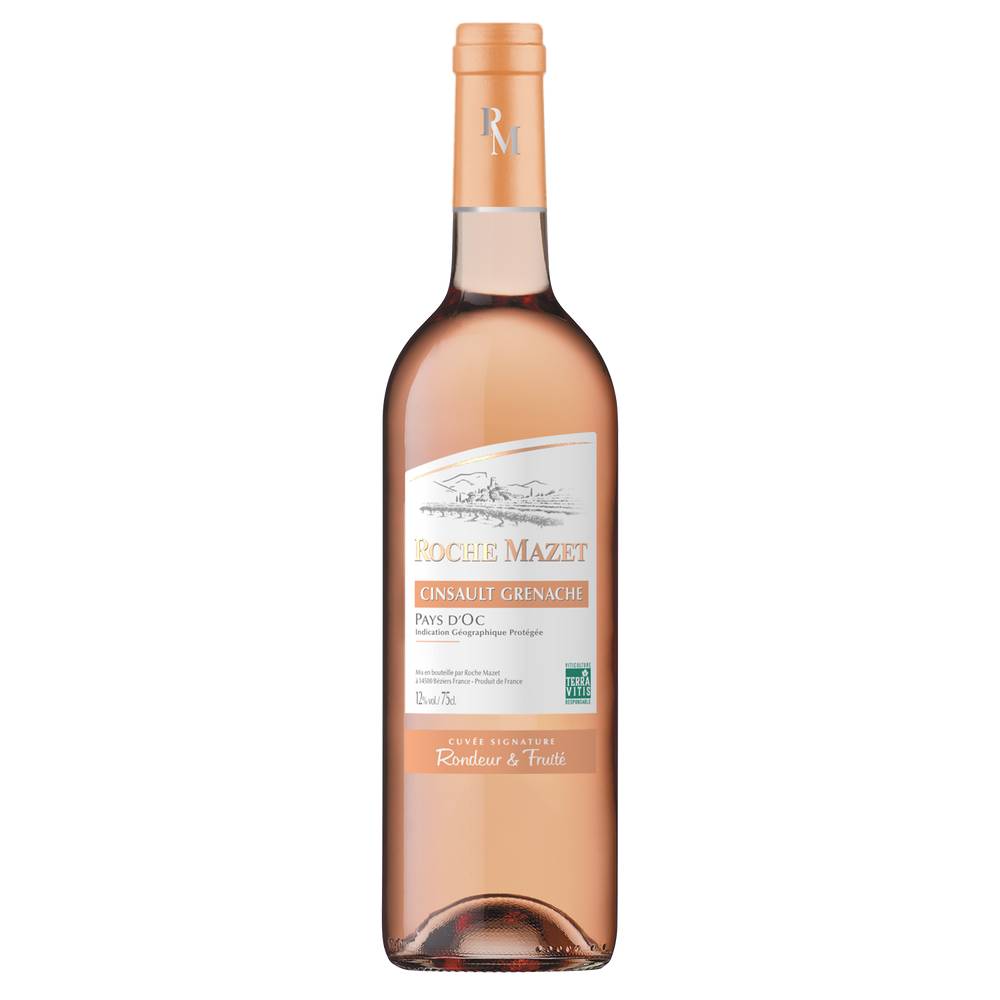 Roche Mazet - Vin rosé cinsault grenache pays d'oc IGP (750 ml)