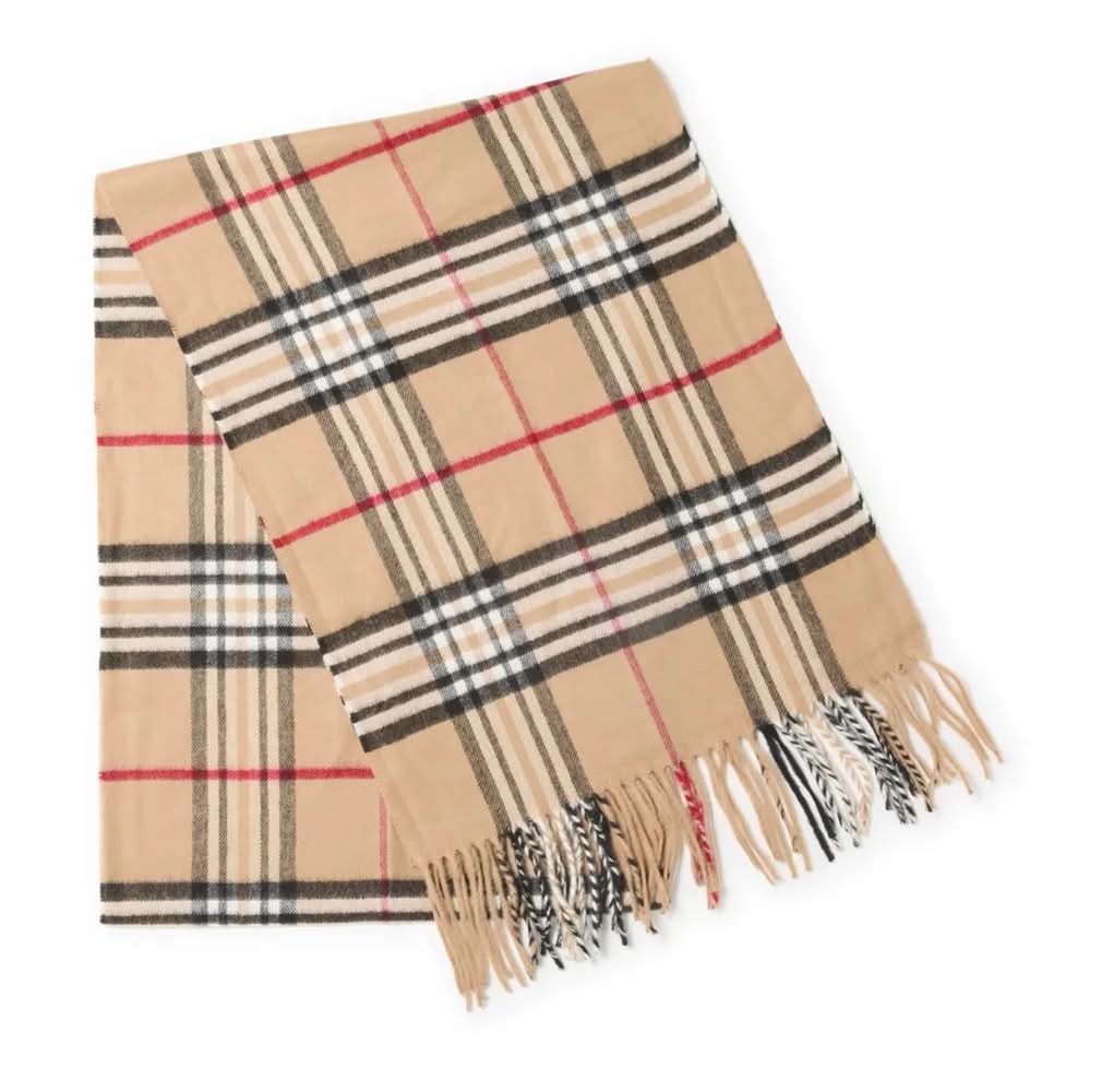 V. Fraas Cashmink Muffler Scarf (Tan One Size)