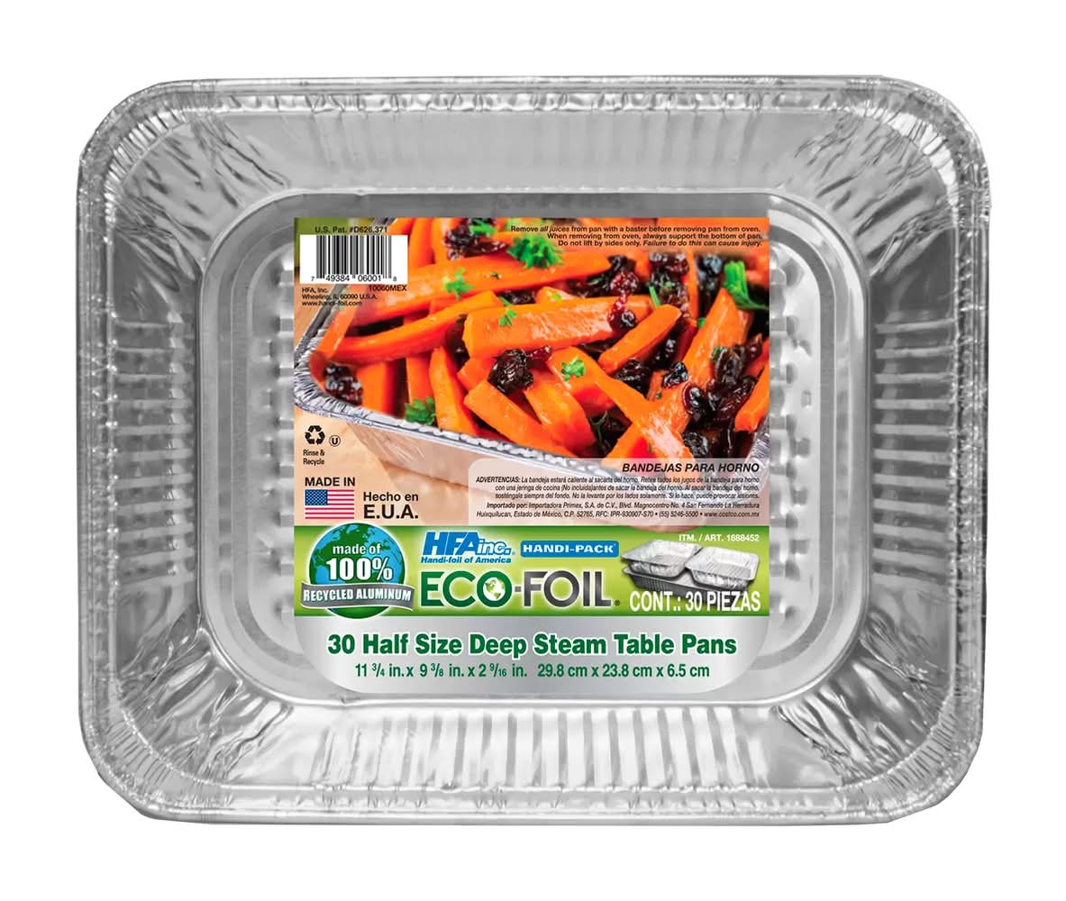 Eco-Foil · Bandejas para horno, 29.8x23.8x6.5 cm (30 un)