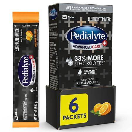 Pedialyte AdvancedCare Plus Electrolyte Powder - 0.6 oz x 6 pack
