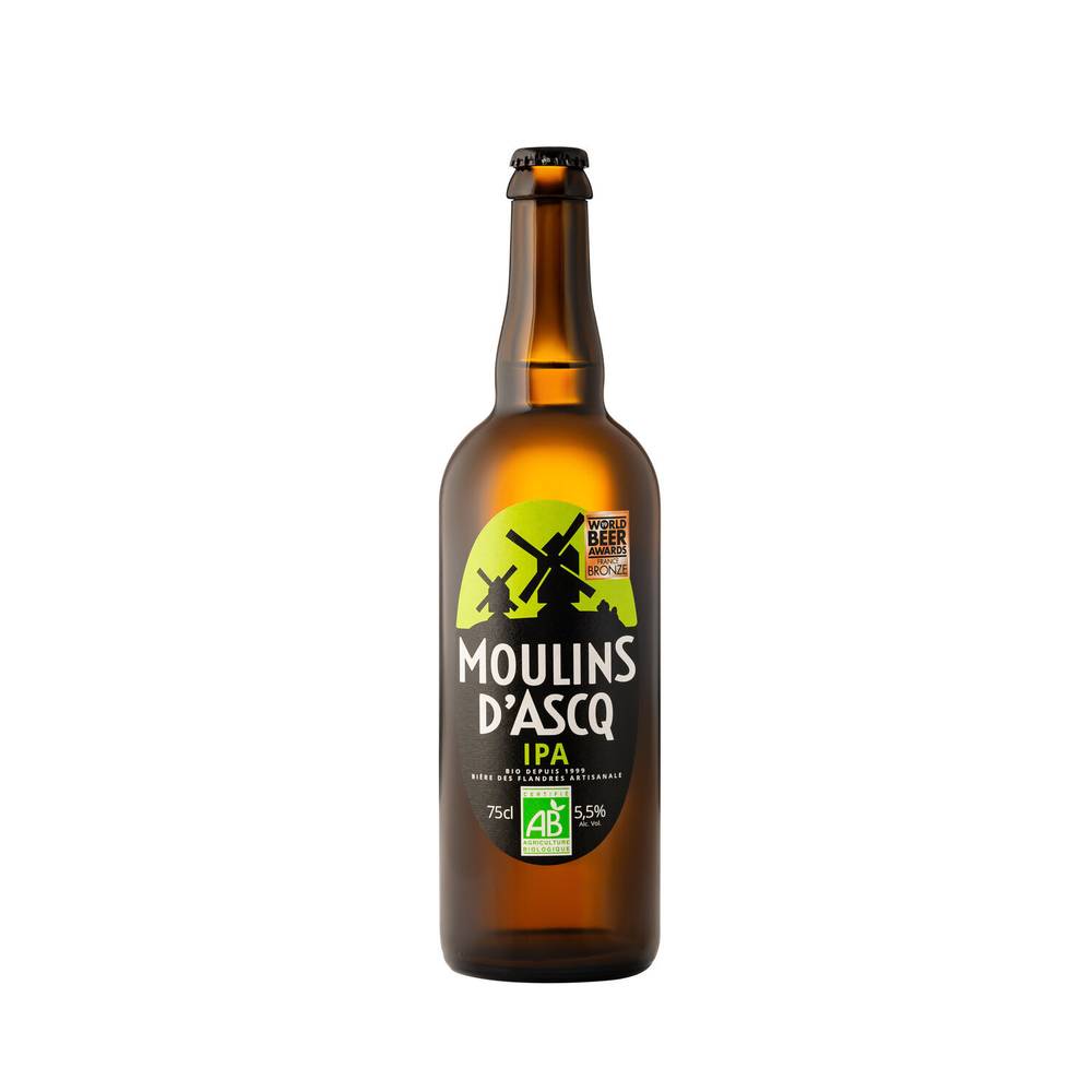 Moulins d'Ascq - Moulin d'ascq bière blonde ipa bio (750 ml)