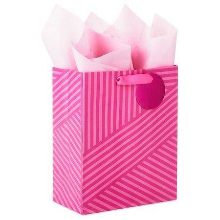 Hallmark Gift Bag With Tissue Paper Pink Stripes Medium