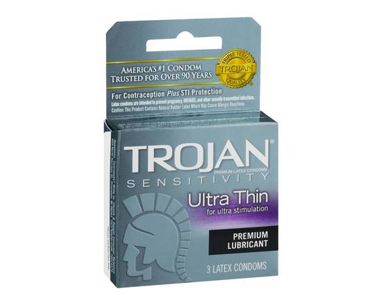 Trojan · Ultra Thin Premium Lubricant Latex Condoms (3 condoms)