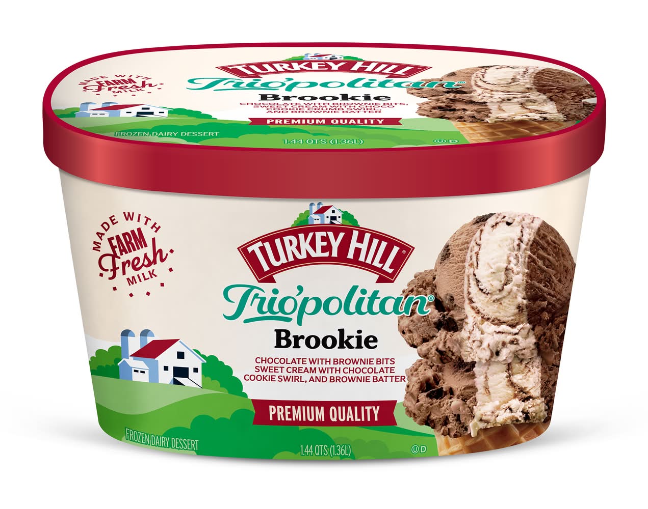 Turkey Hill Fdd Trio Politan Brookie Ice Cream (46 fl oz)