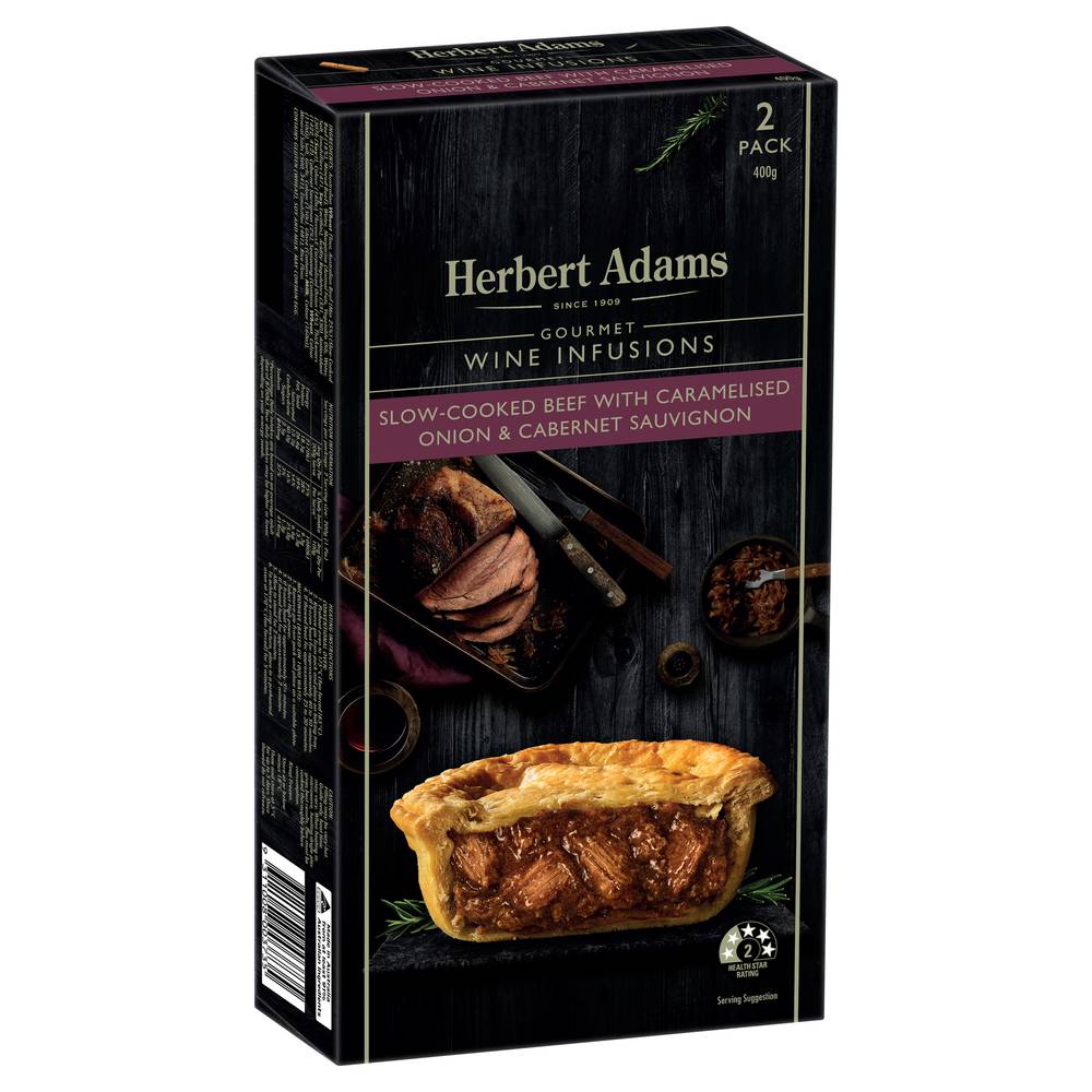 Herbert Adams Slow Cooked Beef Pie With Caramelised Onion With