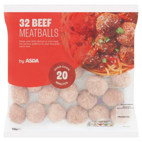 Asda 32 Beef Meatballs 640g