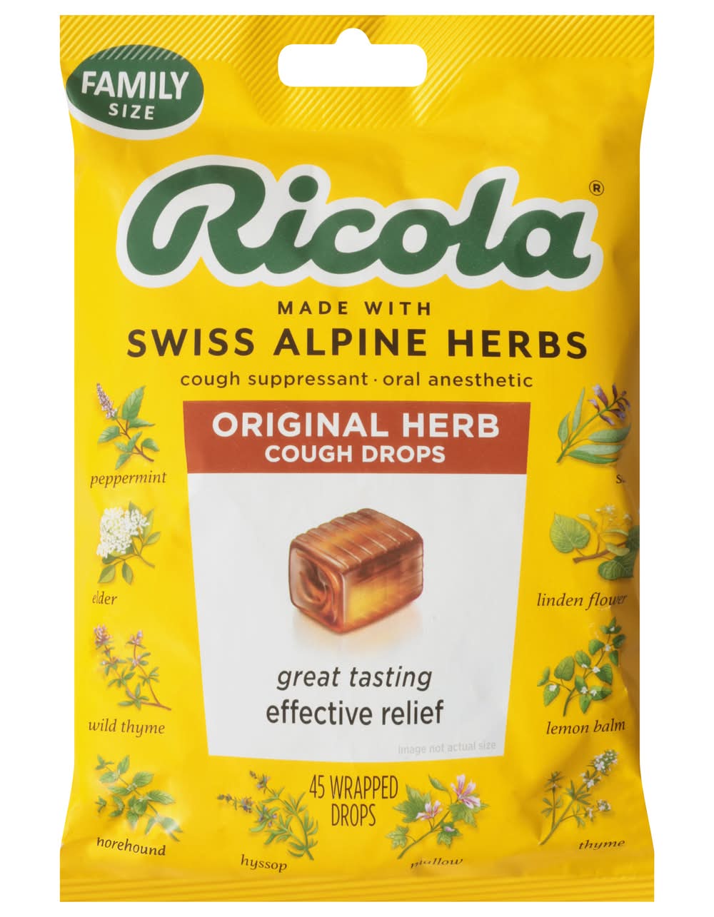 Ricola Original Herb Cough Suppressant Drops Family pack (45 ct)