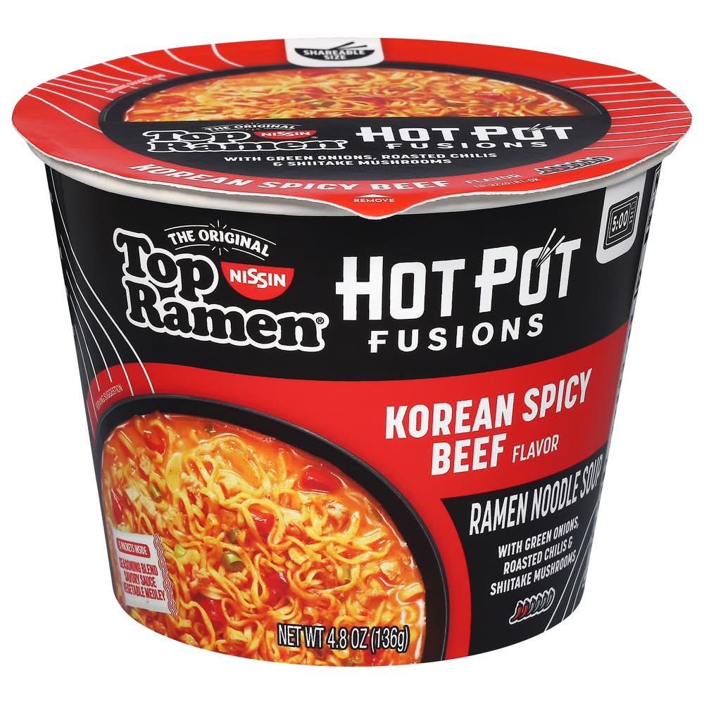 Nissin The Original Top Ramen Noodle Soup, Korean Spicy Beef (4.8 oz)