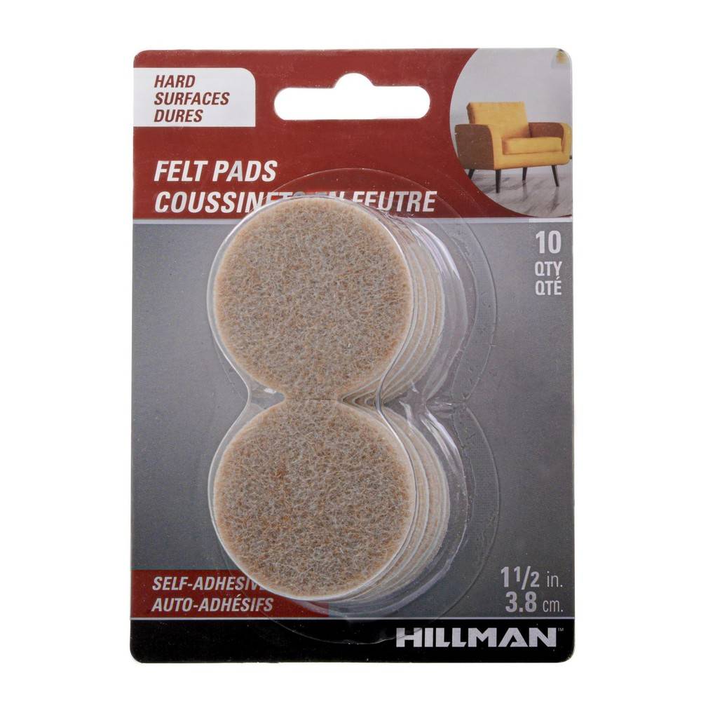 The Hillman Group Felt Pads Oatmeal 1-1/2"