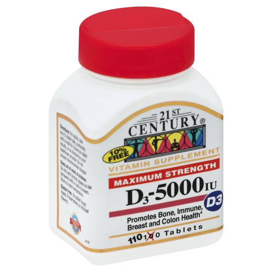 21St Century Maximum Strength D3 5000 Iu 100% Vitamin Supplement (110 ct)