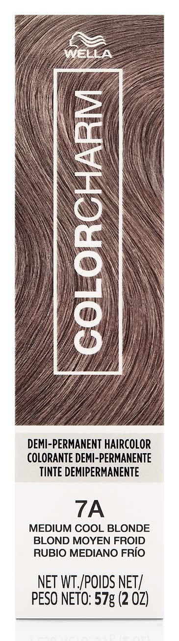 Wella Colorcharm Demi-Permanent 7a Medium Cool Blonde Hair Color, Brown