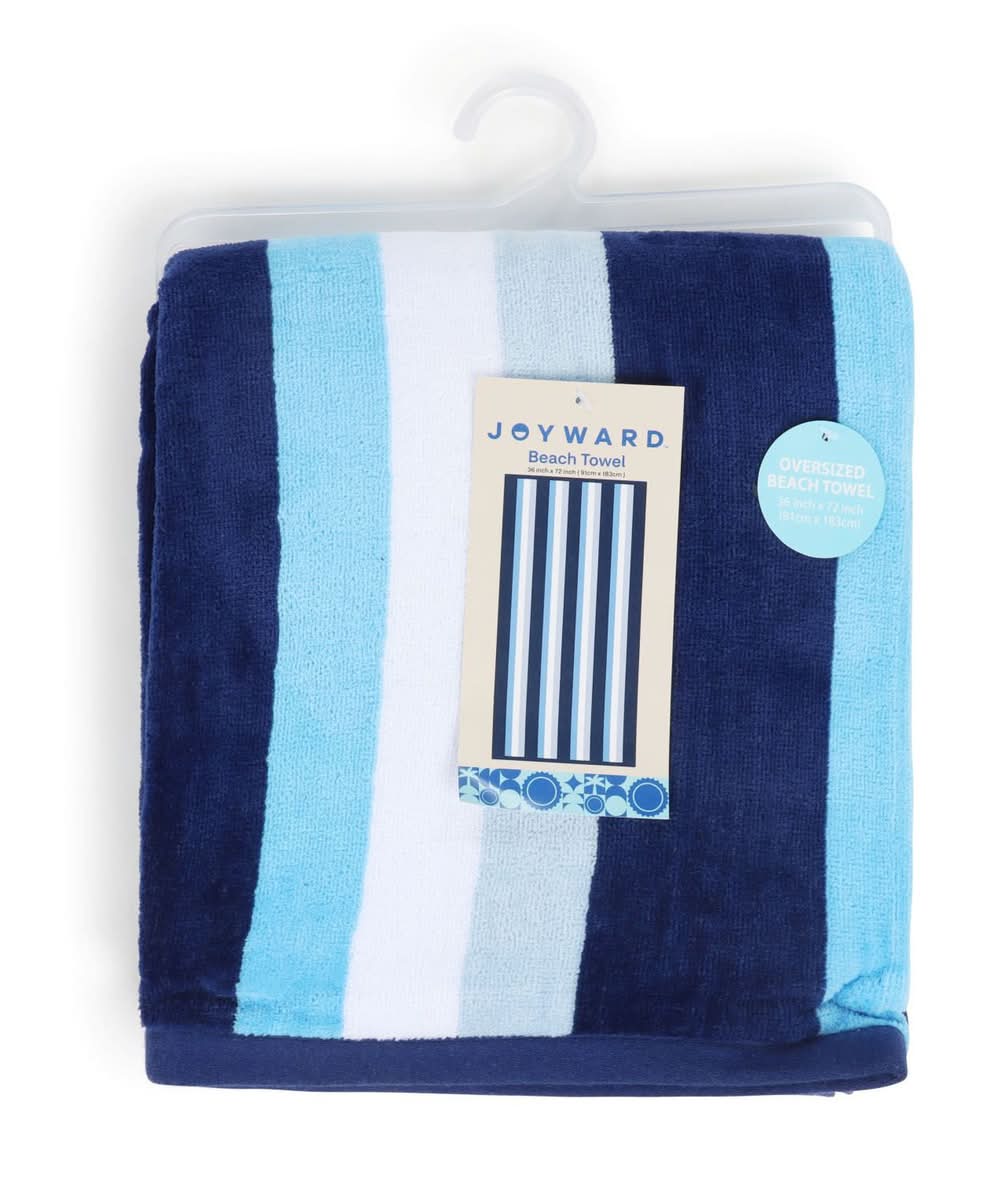 Sun & Sky Oversized Stripe Beach Towel, 36x72 in, Blue