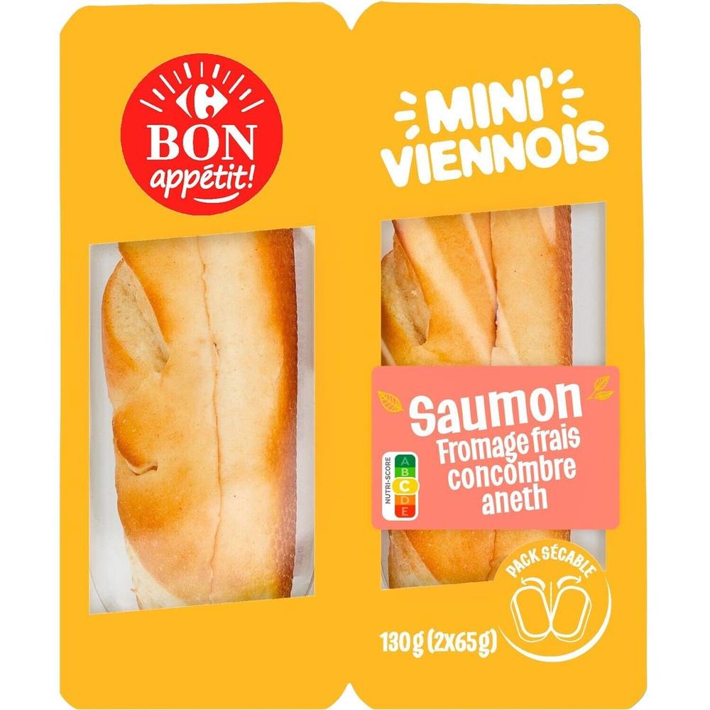 Sandwich saumon fromage frais CARREFOUR BON APPETIT - le sandwich de 130g