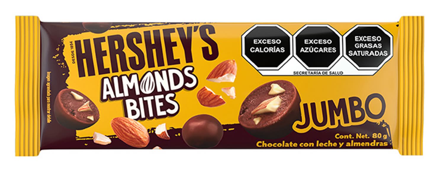 Hershey's · Chocolate con leche y almendras, Jumbo (80 g)