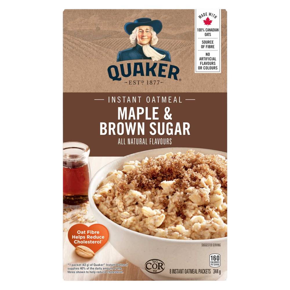 Quaker Maple & Brown Sugar Instant Oatmeal (344 g)