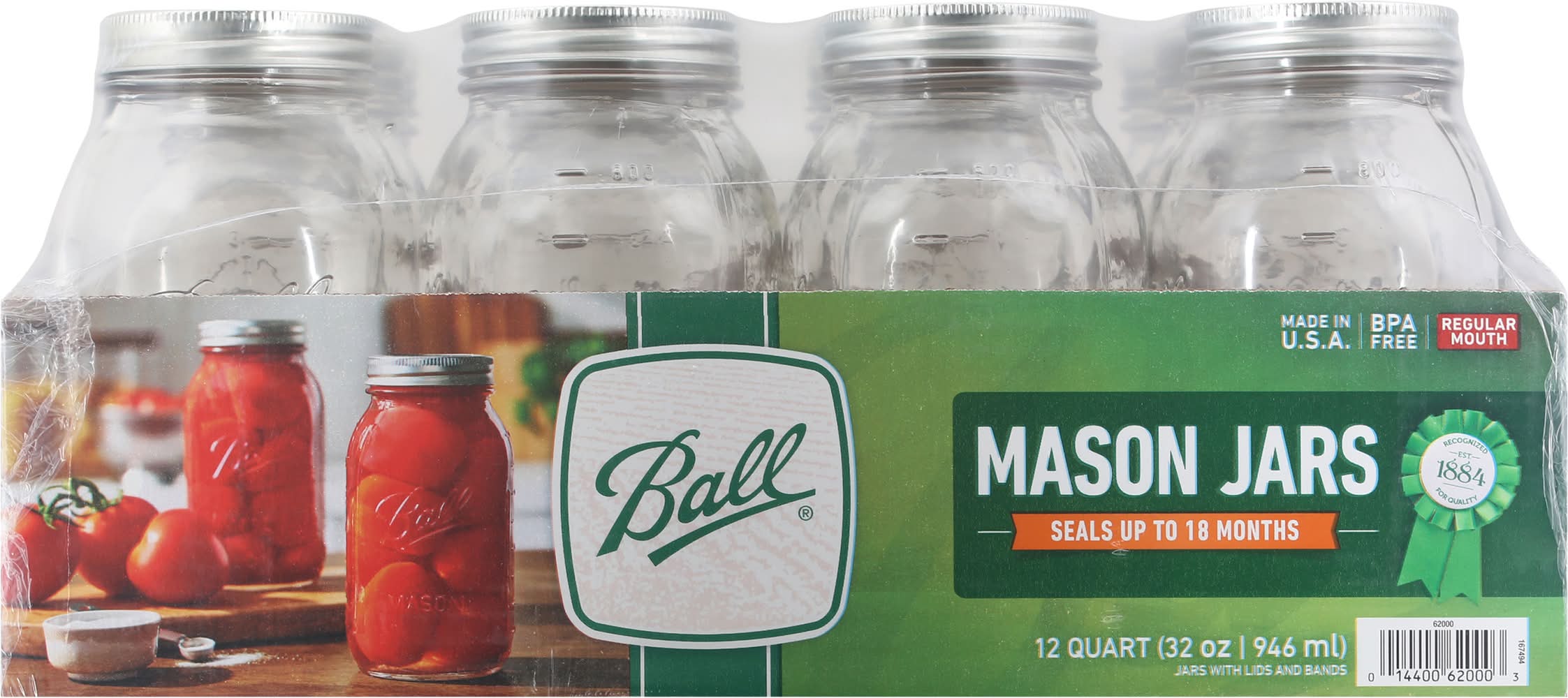 Ball Regular Mouth Quart Mason Jars
