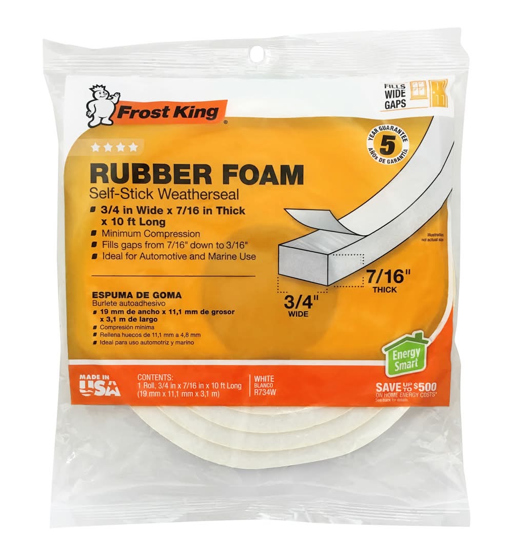 Frost King 10-ft x 3/4-in x 7/16-in White Rubber foam Window Weatherstrip