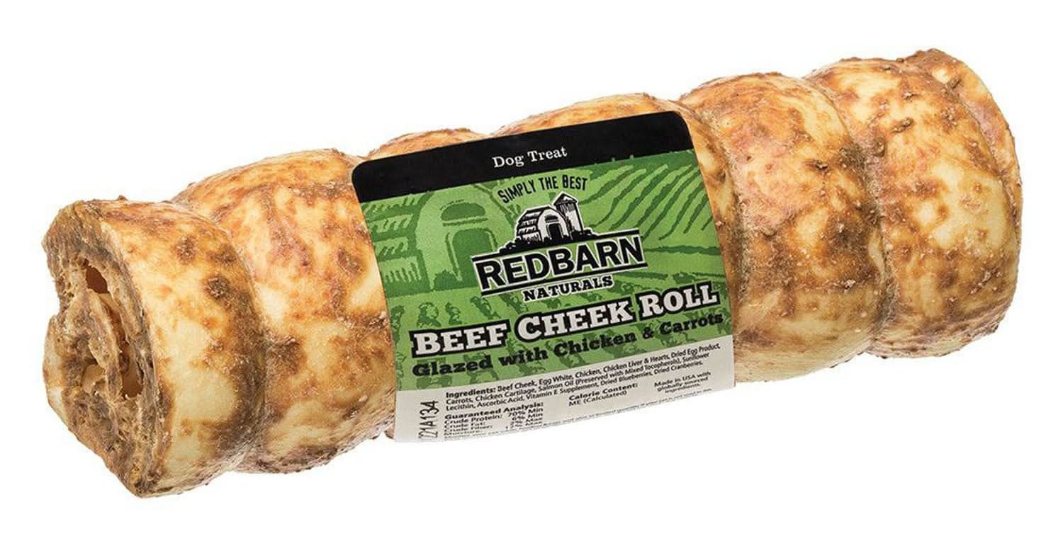 Redbarn Glazed Beef Cheek Roll Dog Treat, Large