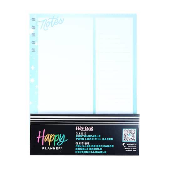 The Classic Happy Planner Customizable Twin Loop Fill Paper, 40 Sheets